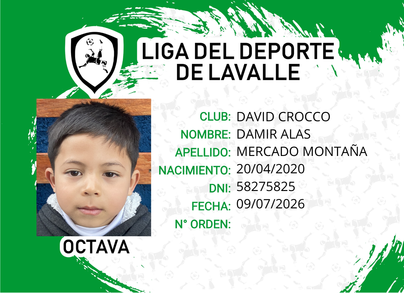 Foto carnet MERCADO MONTAÑA DAMIR ALAS