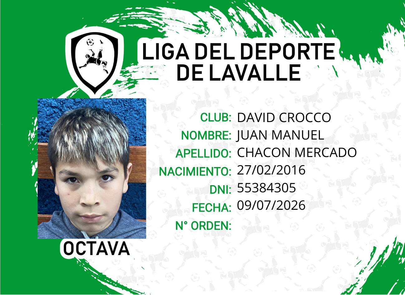 Foto carnet CHACON MERCADO JUAN MANUEL
