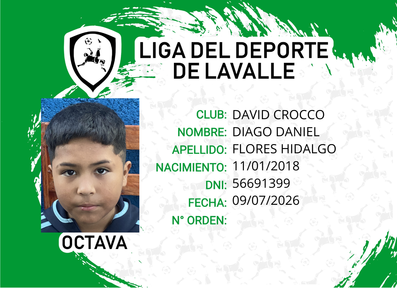 Foto carnet FLORES HIDALGO DIAGO DANIEL 