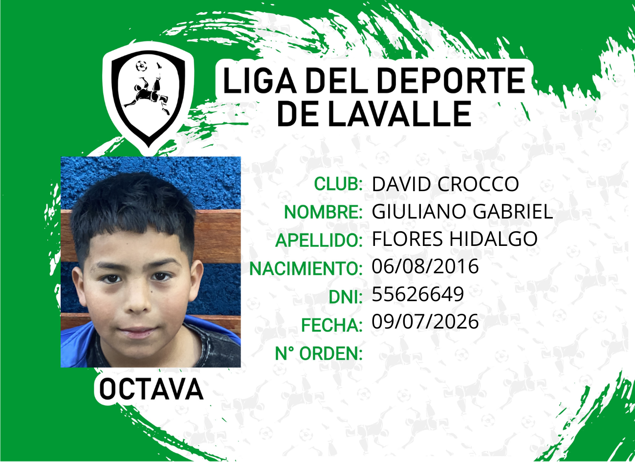 Foto carnet FLORES HIDALGO GIULIANO  GABRIEL
