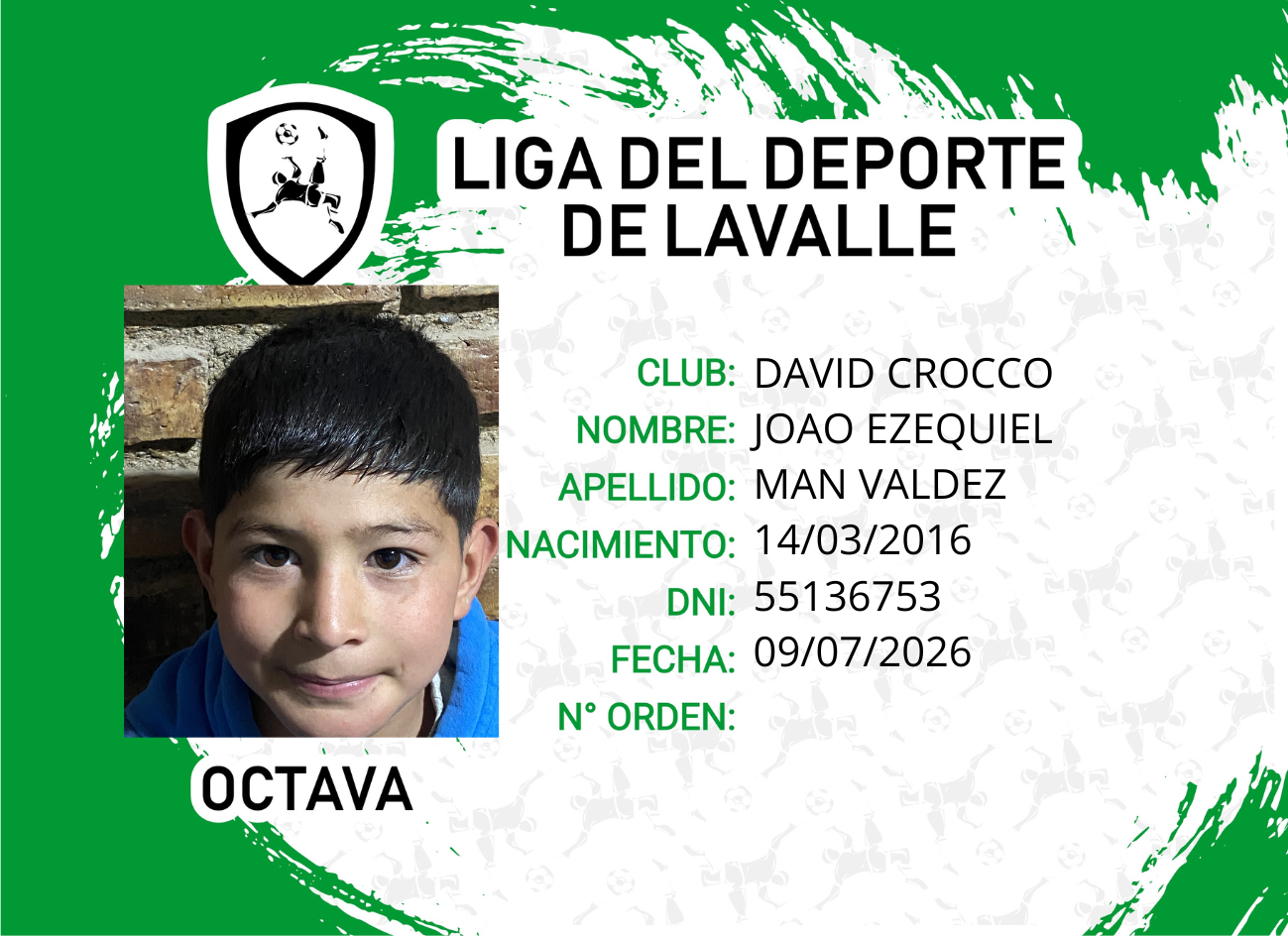 Foto carnet MAN VALDEZ JAOO EZEQUIEL