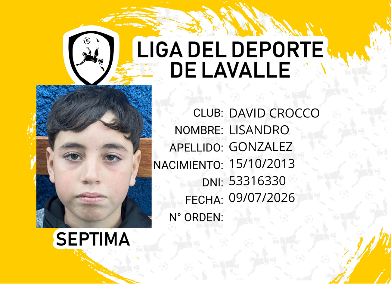 Foto carnet GONZALEZ  LISANDRO 