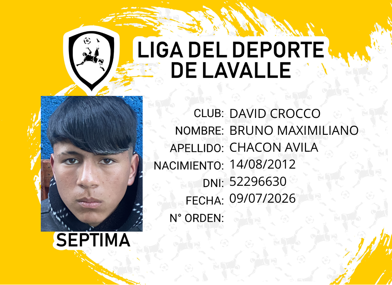 Foto carnet CHACON AVILA BRUNO MAXIMILIANO