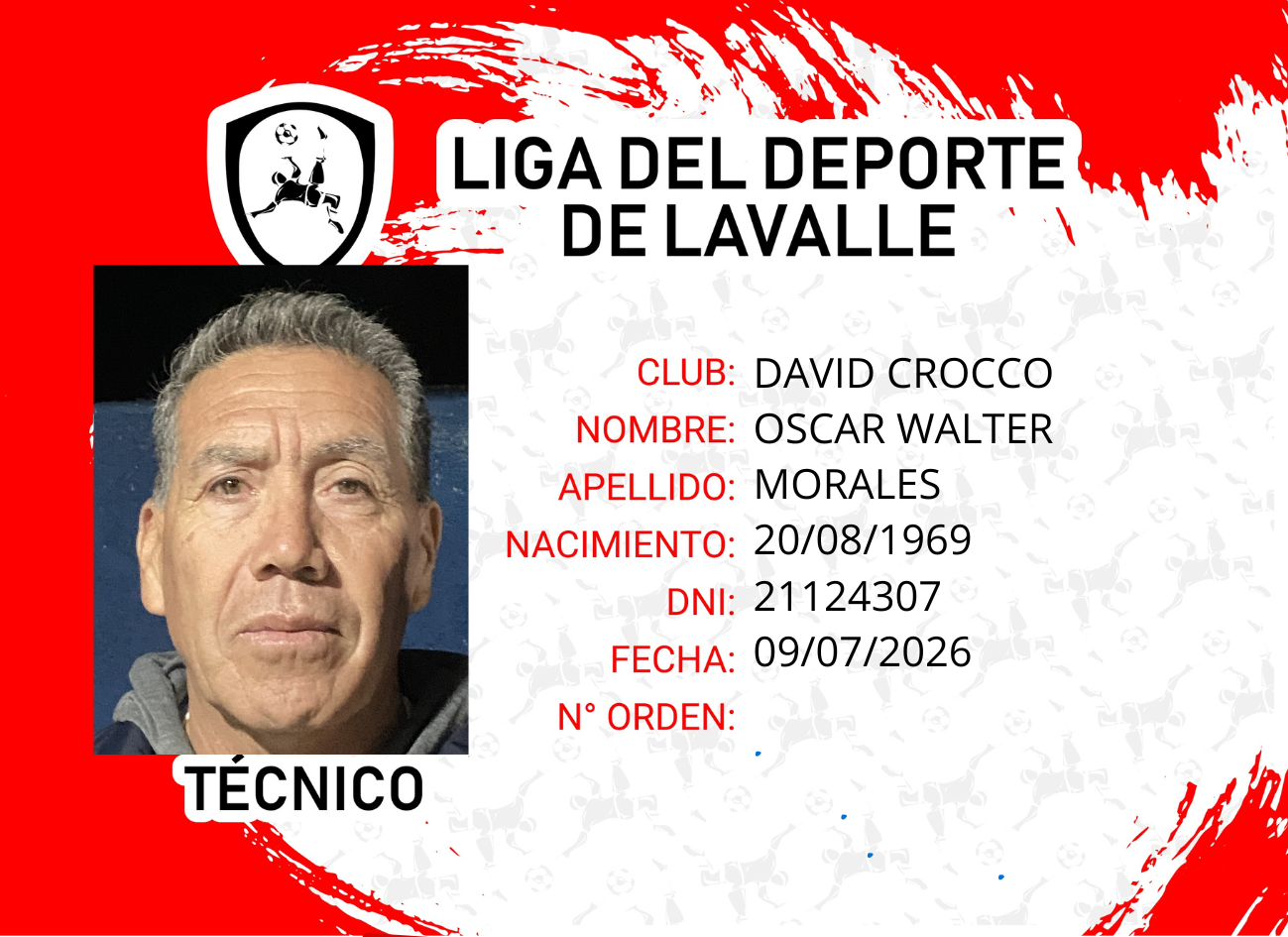 Foto carnet MORALES OSCAR WALTER 