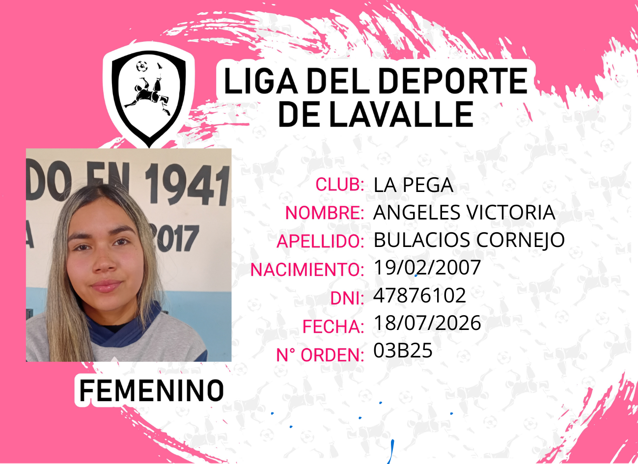 Foto carnet BULACIOS CORNEJO ANGELES VICTORIA
