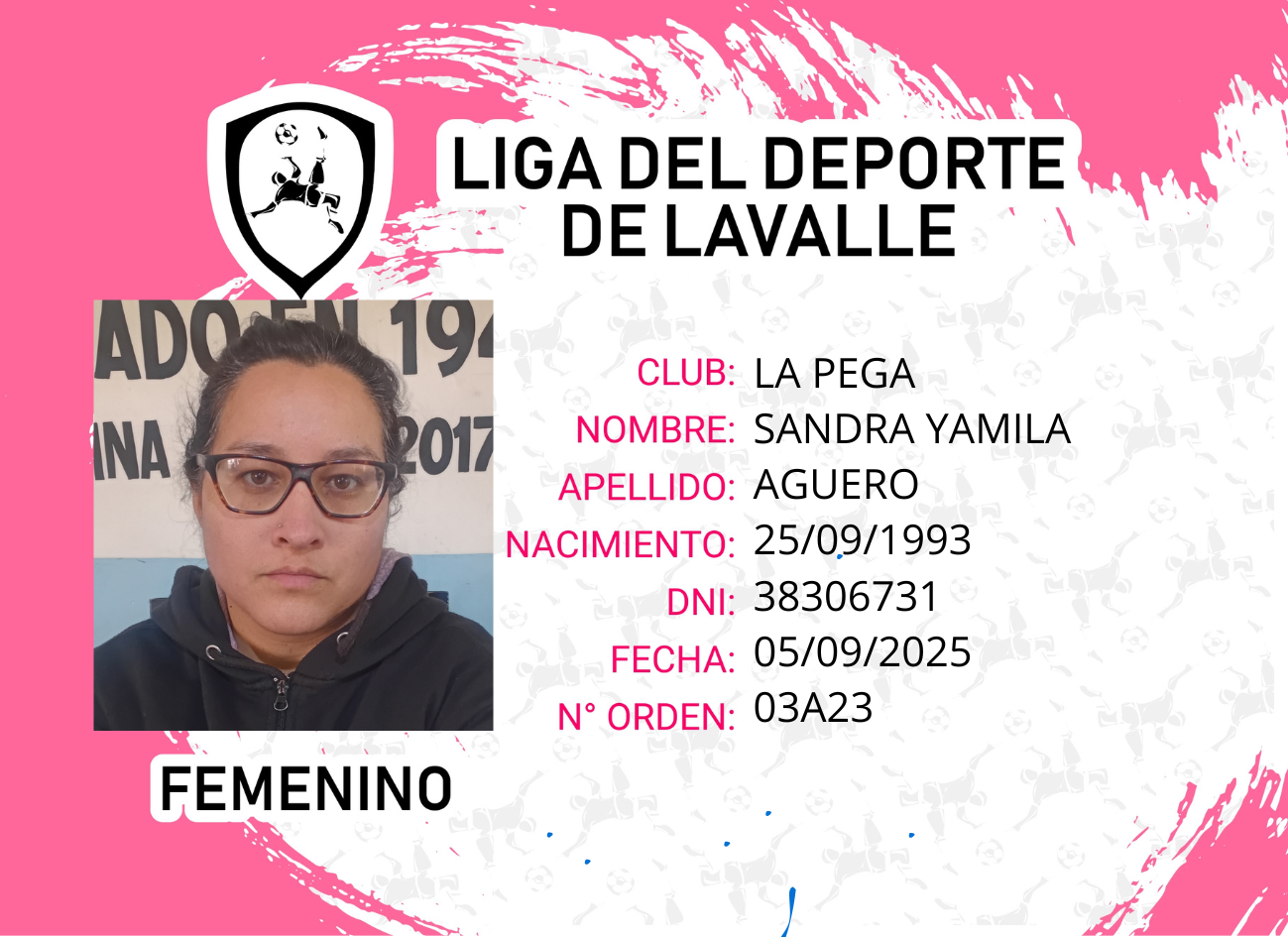 Foto carnet AGUERO SANDRA YAMILA