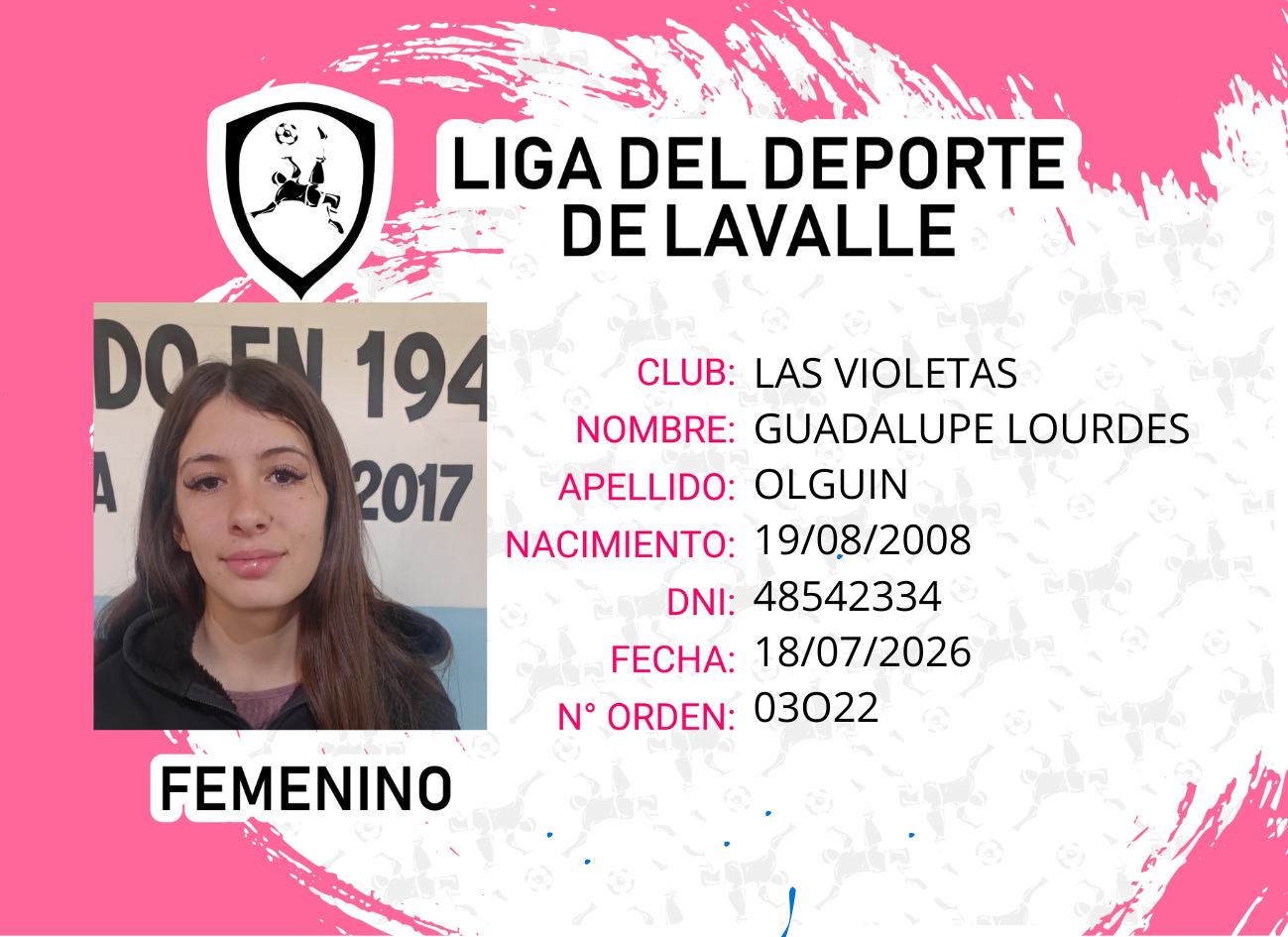 Foto carnet OLGUIN GUADALUPE LOURDES
