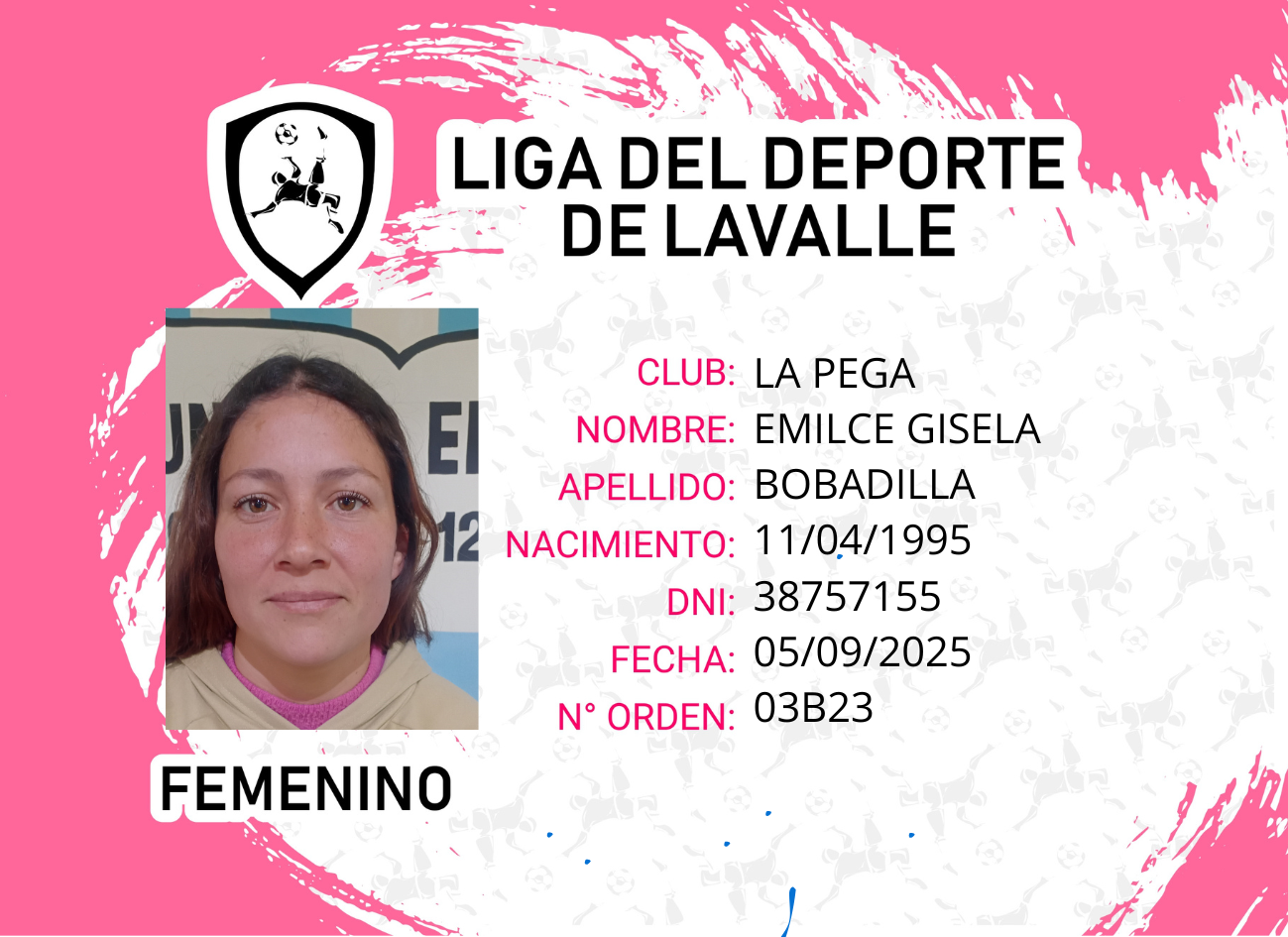 Foto carnet BOBADILLA EMILCE GISELA