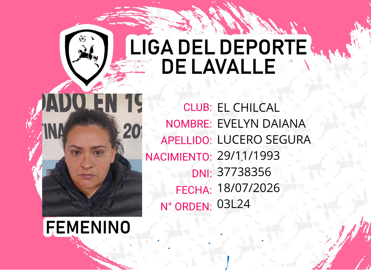 Foto carnet LUCERO SEGURA EVELYN DAINA