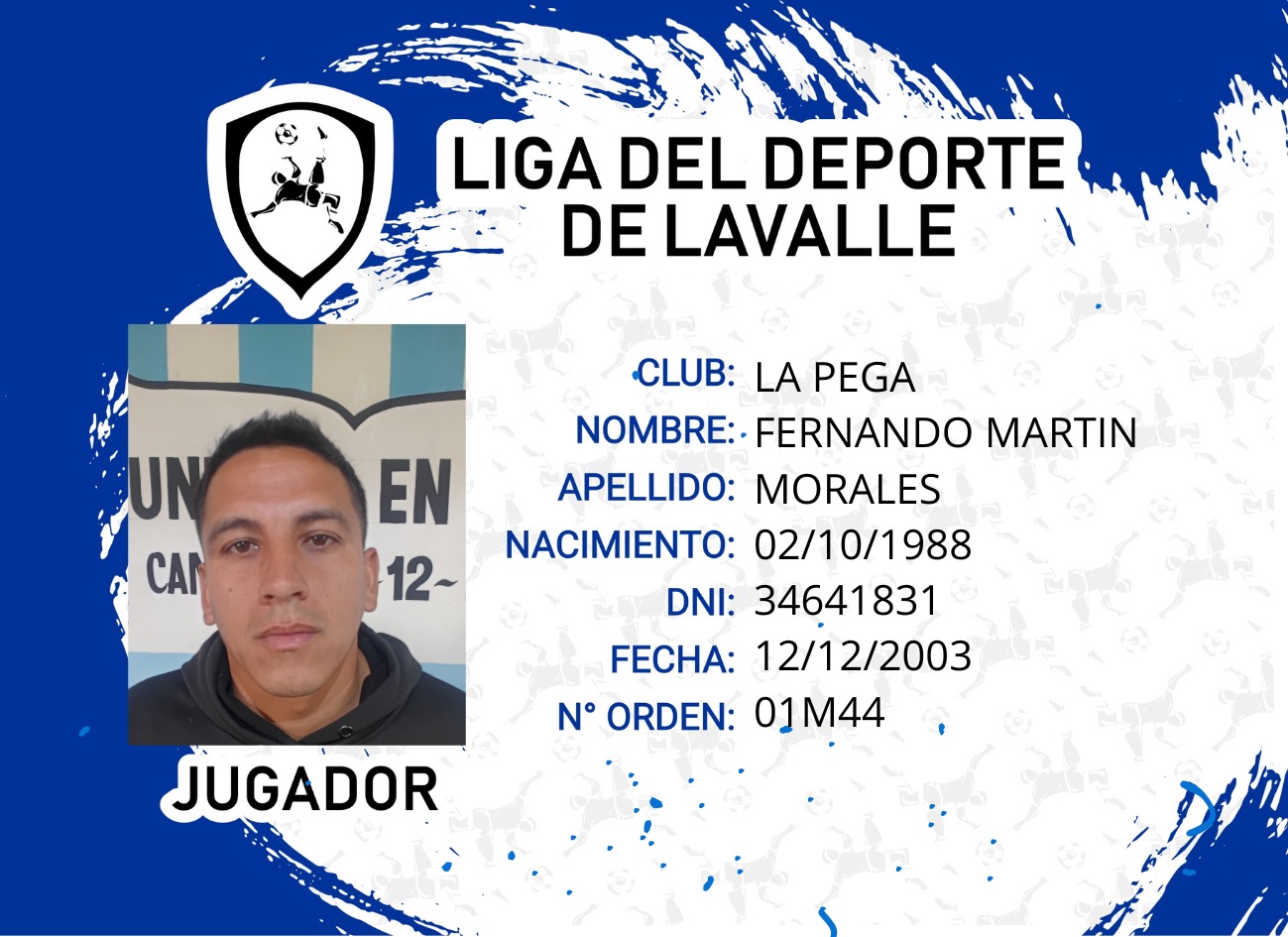 Foto carnet MORALES FERNANDO MARTIN 