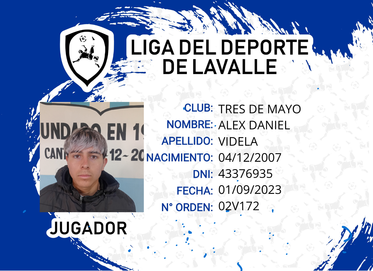 Foto carnet VIDELA ALEX DANIEL