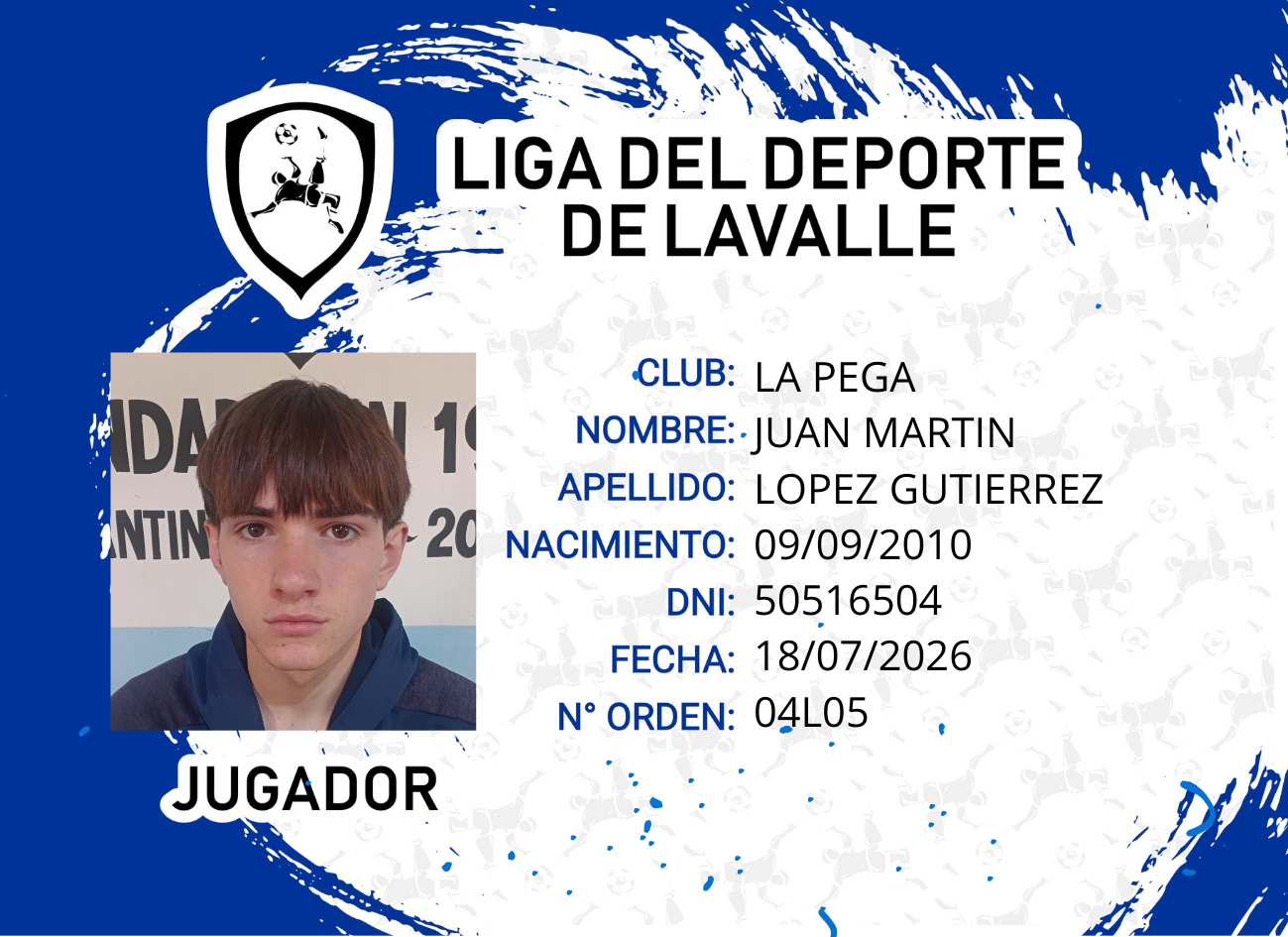 Foto carnet LOPEZ GUTIERREZ JUAN MARTIN
