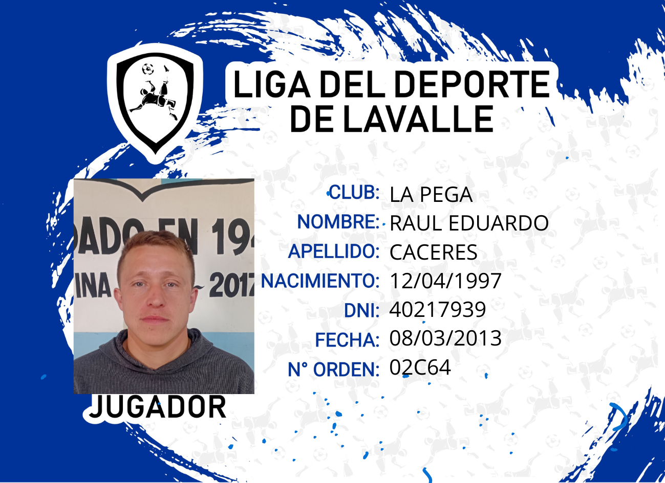 Foto carnet CASERES RAUL EDUARDO