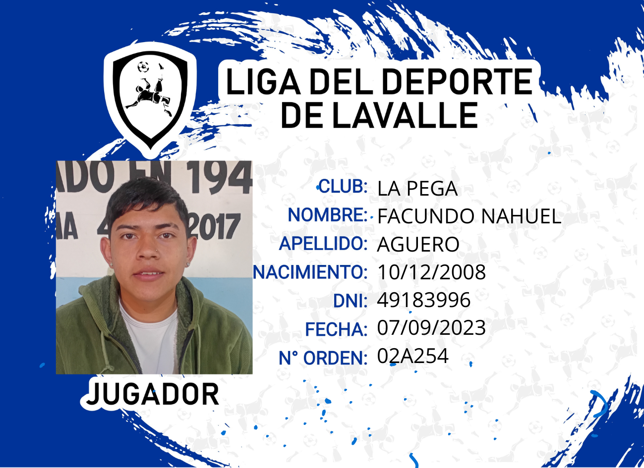 Foto carnet AGUERO FACUNDO NAHUEL