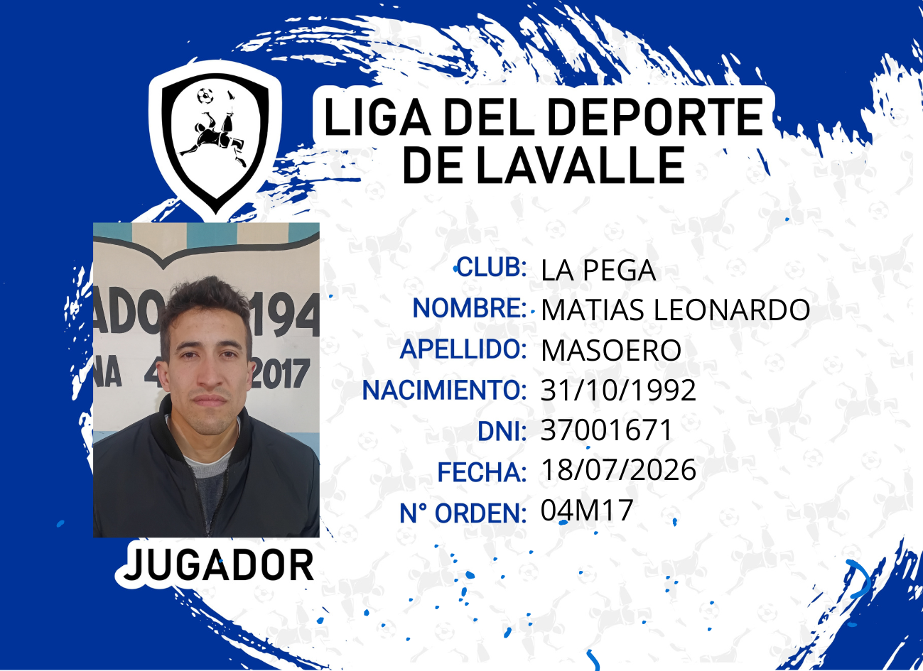 Foto carnet NMASOERO MATIAS LEONARDO