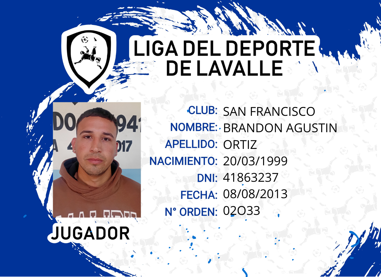 Foto carnet ORTIZ BRANDON AGUSTIN