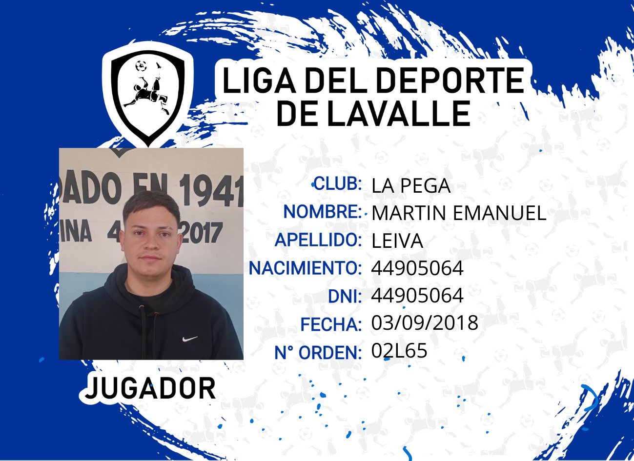 Foto carnet LEIVA MARTIN EMANUEL