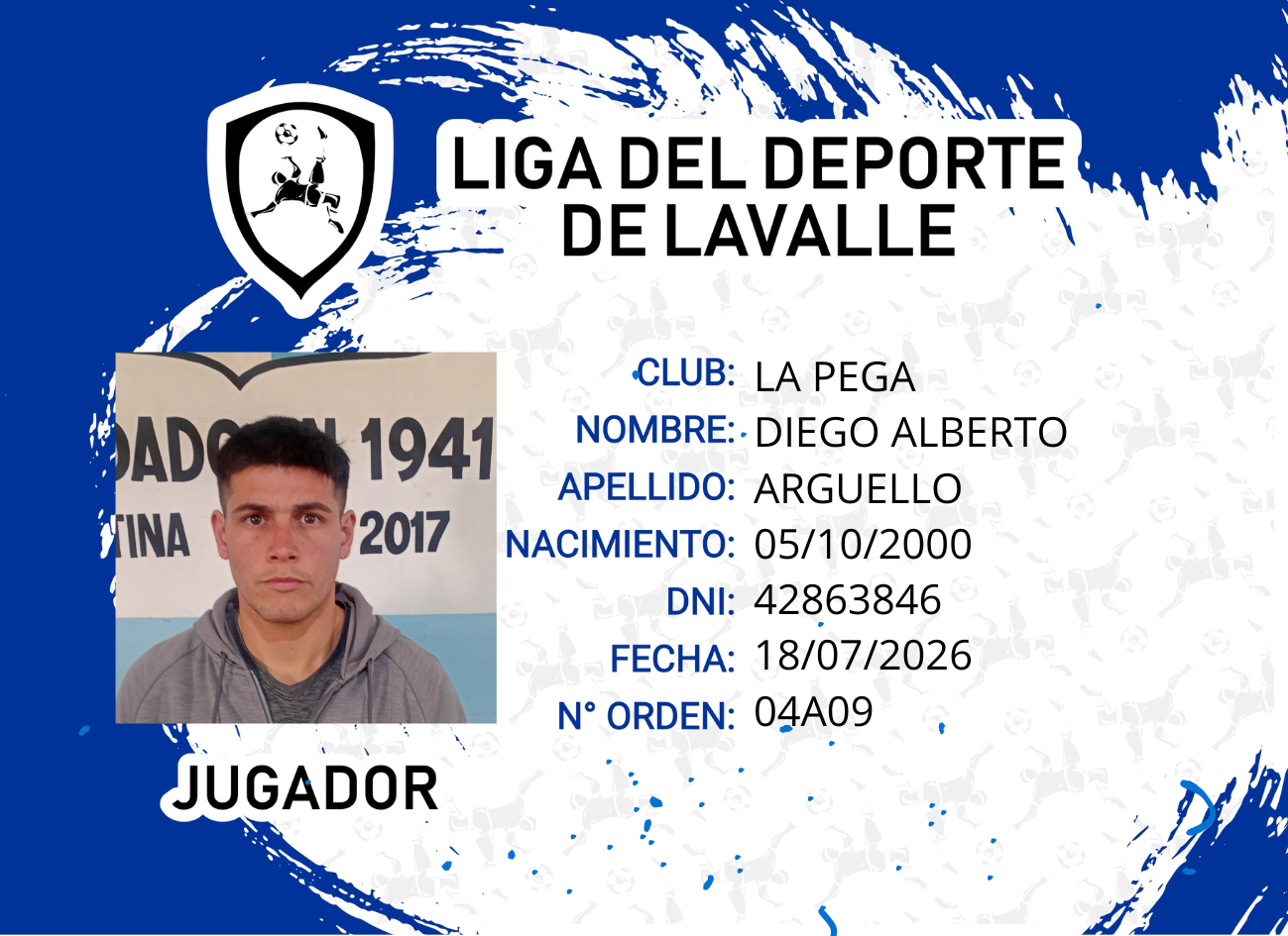 Foto carnet ARGUELLO DIEGO ALBERTO