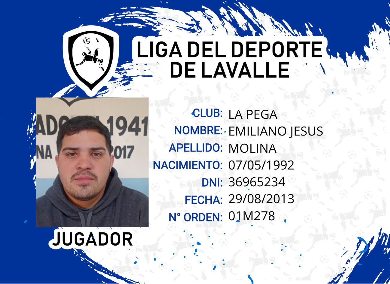 Foto carnet MOLINA EMILIANO JESUS