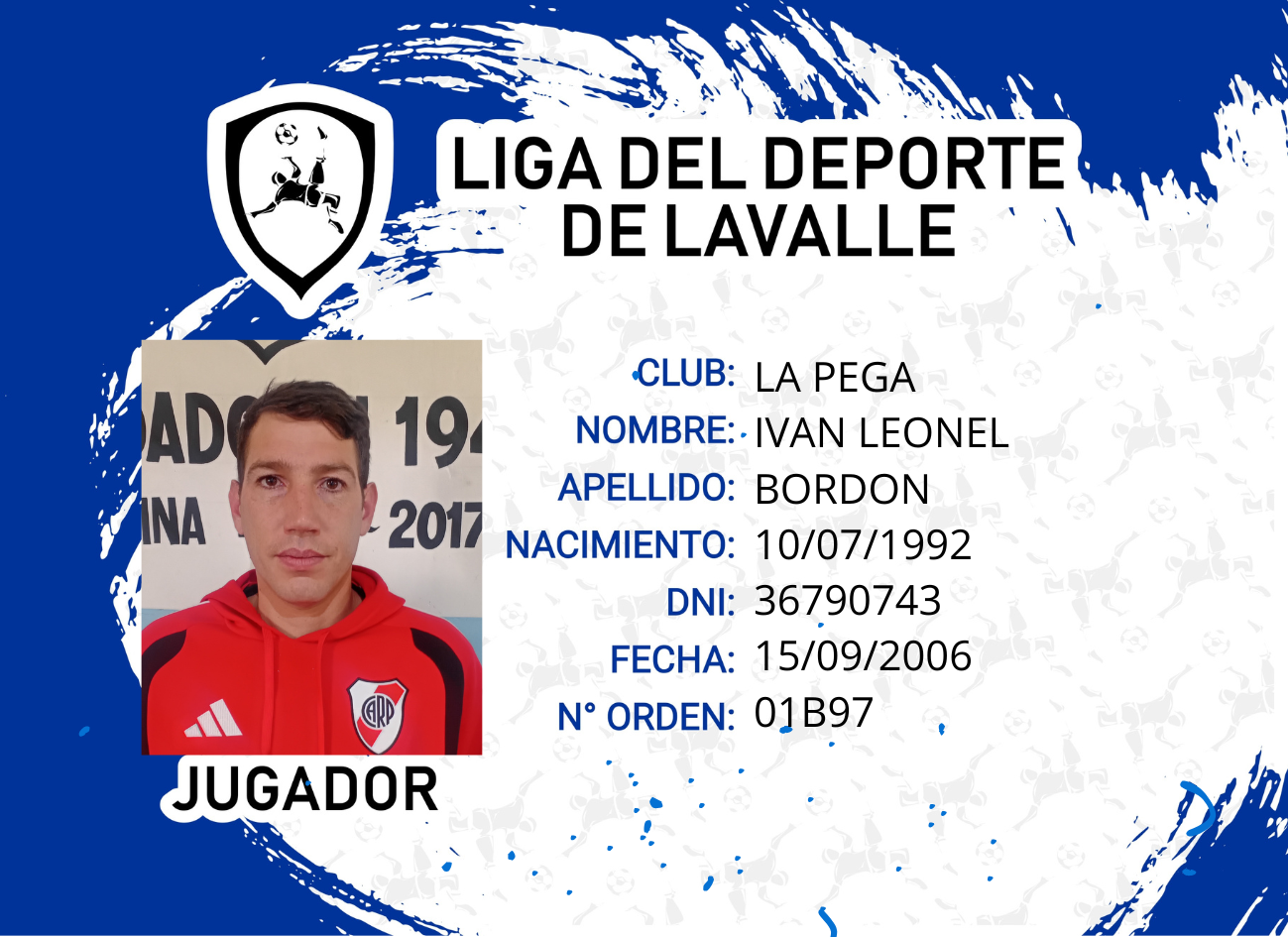 Foto carnet BORDON IVAN LEONEL