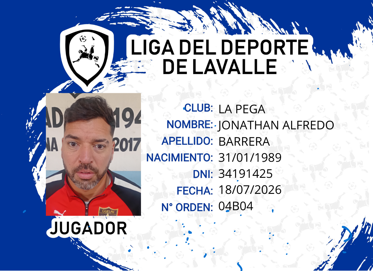 Foto carnet BARRERA JOMATHAN ALFREDO