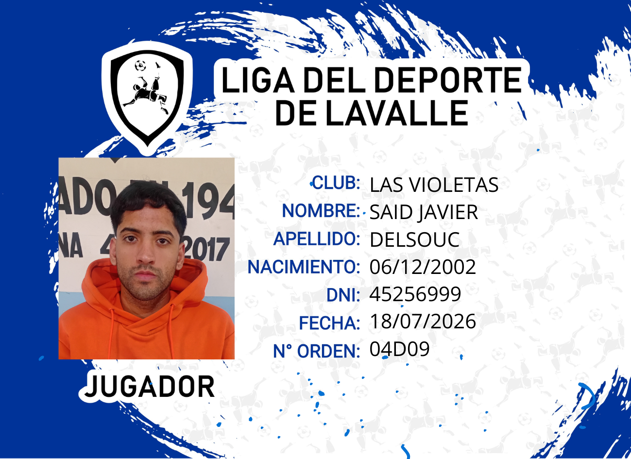 Foto carnet DELSOUC SAID JAVIER 