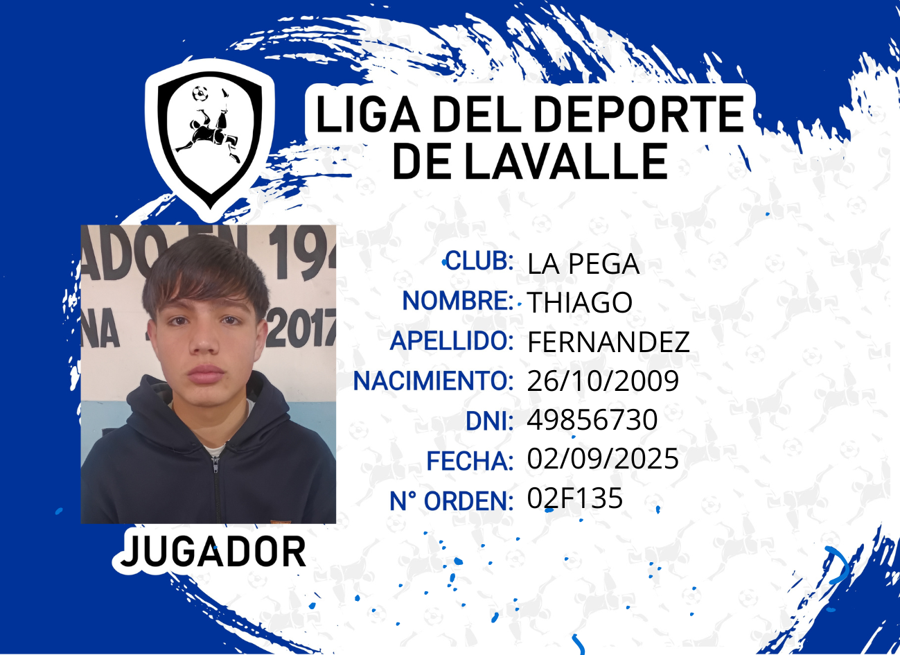 Foto carnet FERNENDEZ THIAGO