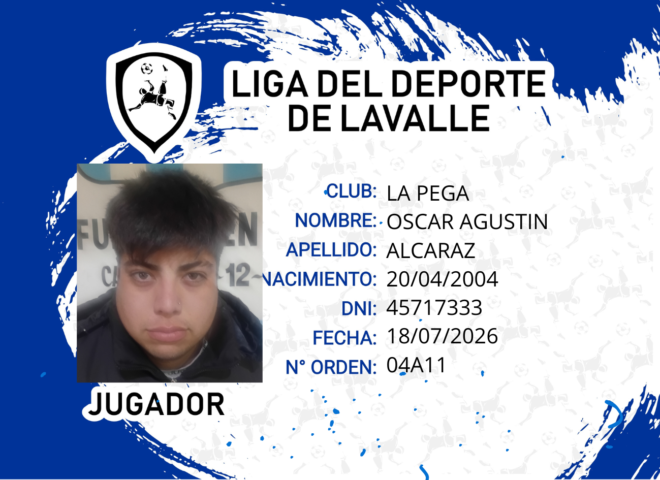 Foto carnet ALCARAZ OSCAR AGUSTIN