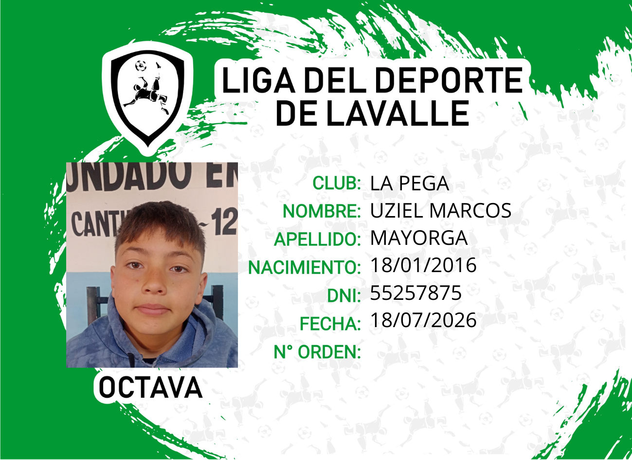 Foto carnet MAYORGA URIEL MARCOS 