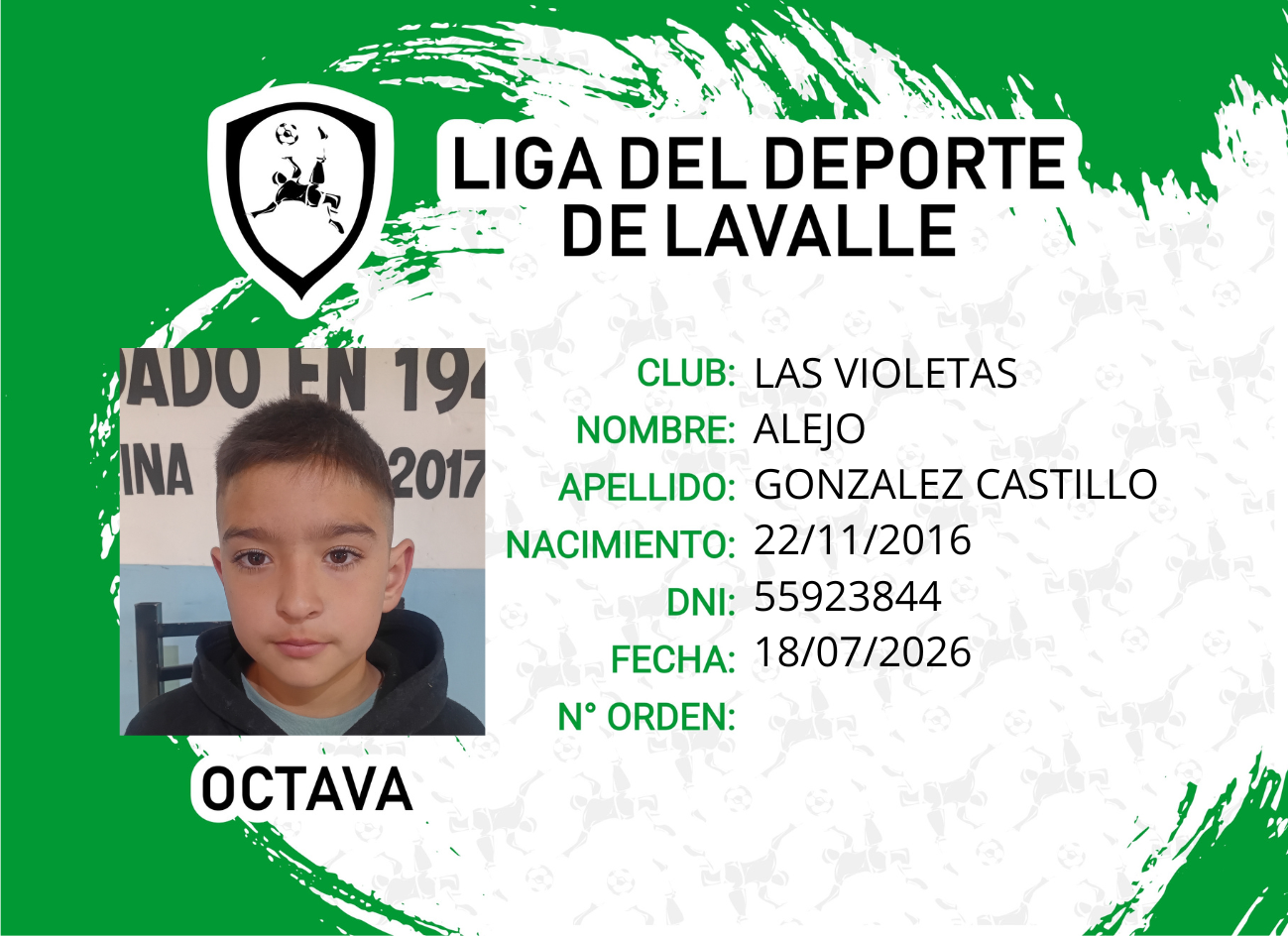 Foto carnet GONZALEZ CASTILLO ALEJO