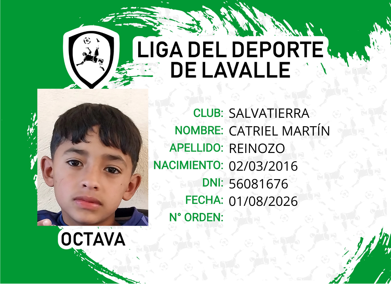 Foto carnet REINOSO CATRIEL MARTÍN