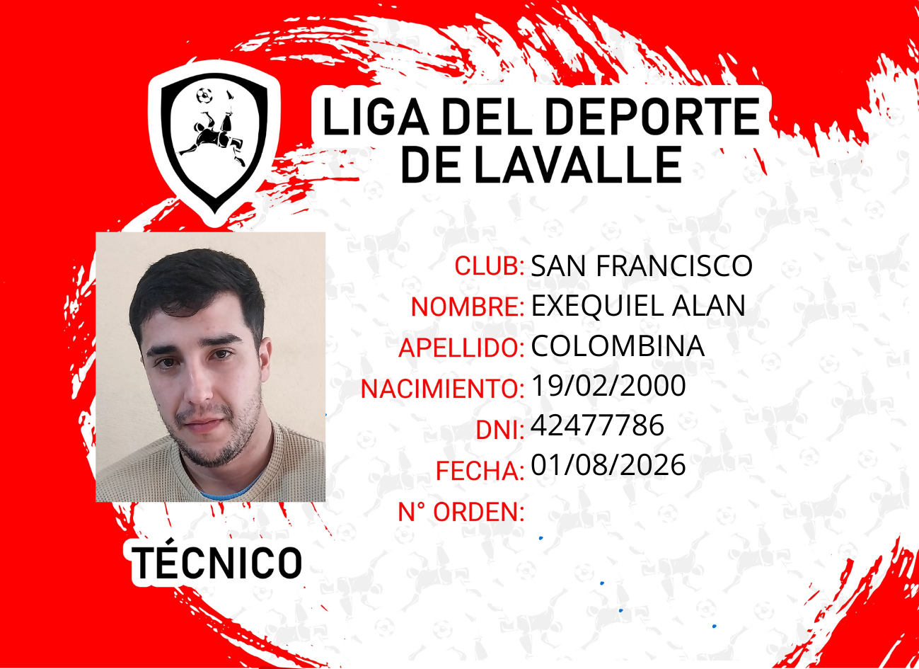 Foto carnet COLOMBINA EXEQUIEL ALAN 