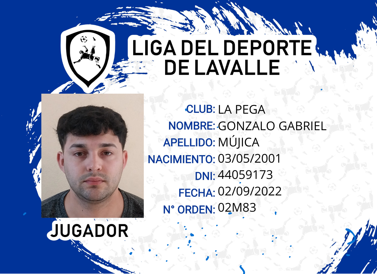Foto carnet MÚJICA GONZALO GABRIEL 