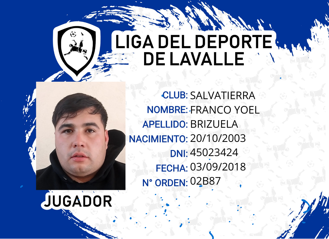 Foto carnet BRIZUELA FRANCO YOEL