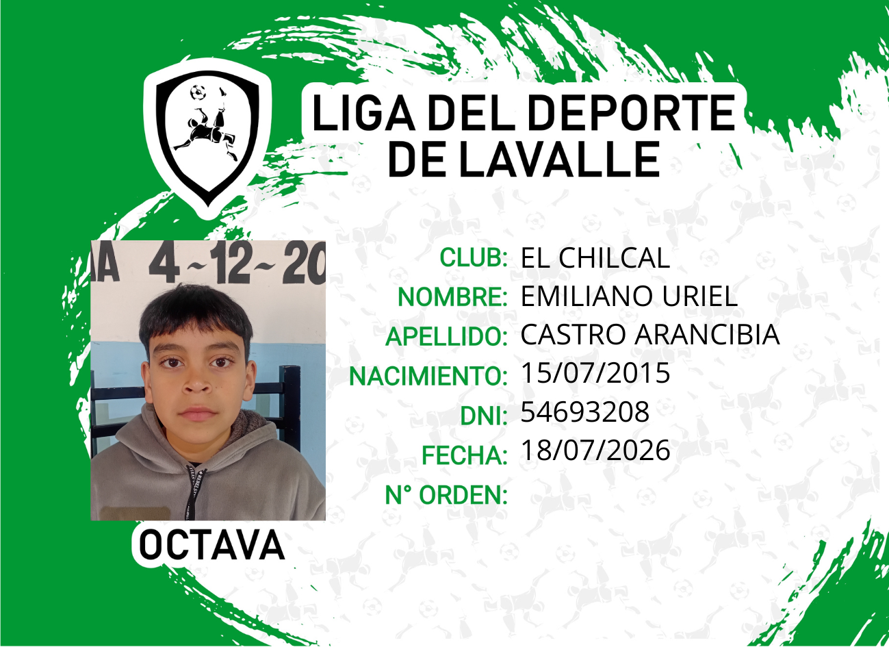 Foto carnet CASTRO ARANCIBIA EMILIANO URIEL