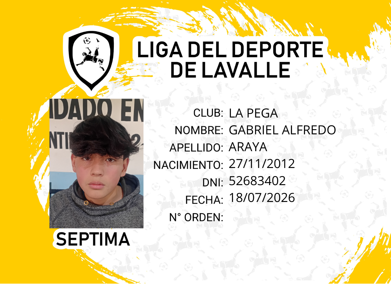 Foto carnet ARAYA GABRIEL ALFREDO