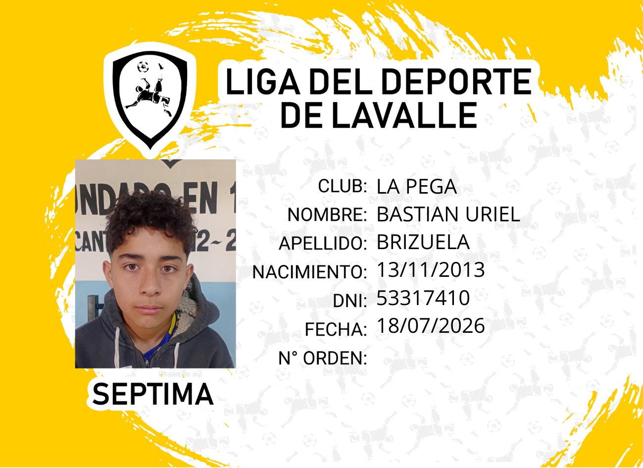 Foto carnet BRIZUELA BASTIAN  URIEL