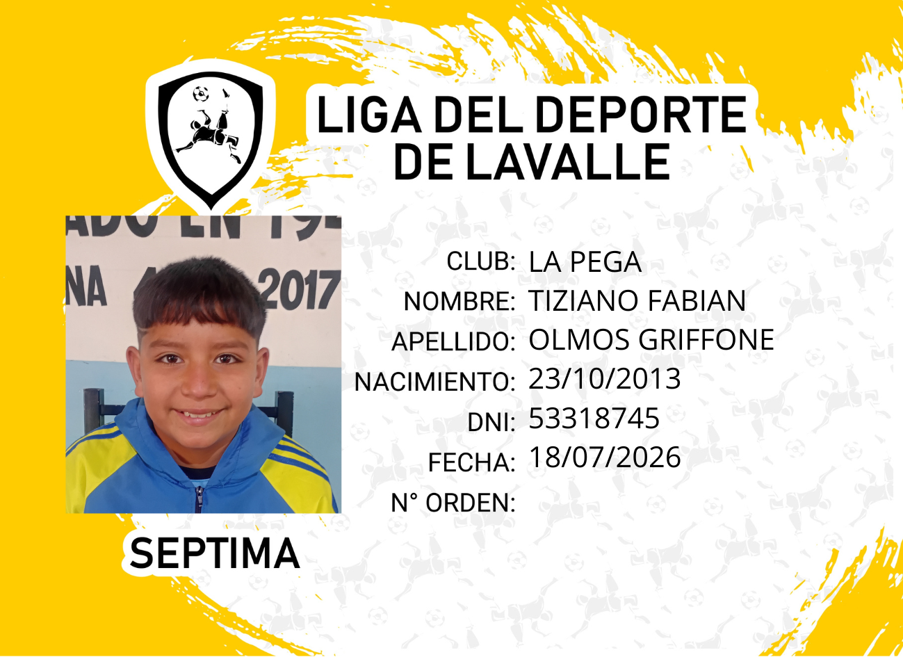 Foto carnet OLMOS GRIFFONE TIZIANO FABIAN