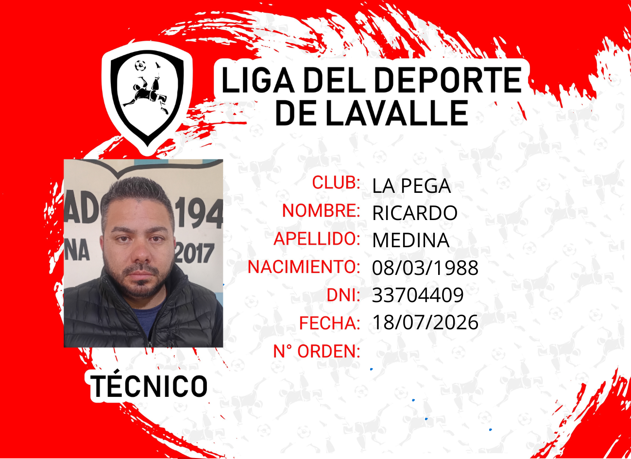Foto carnet MEDINA RICARDO