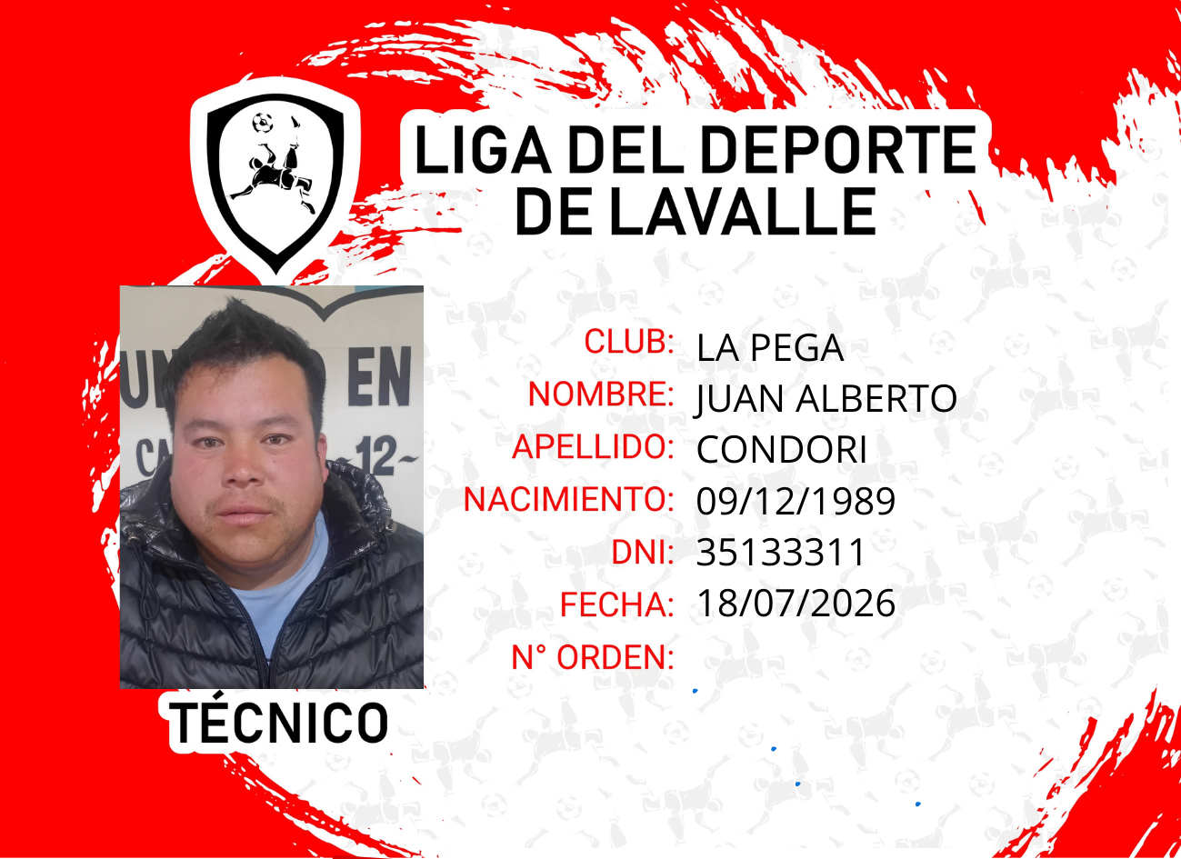 Foto carnet CONDORI JUAN ALBERTO