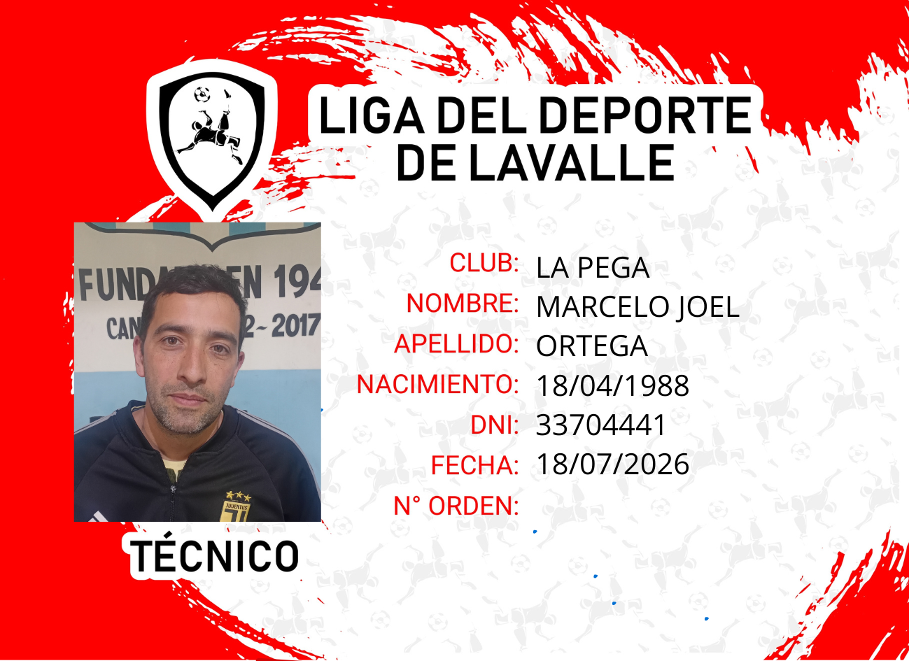 Foto carnet ORTEGA MARCELO JOEL