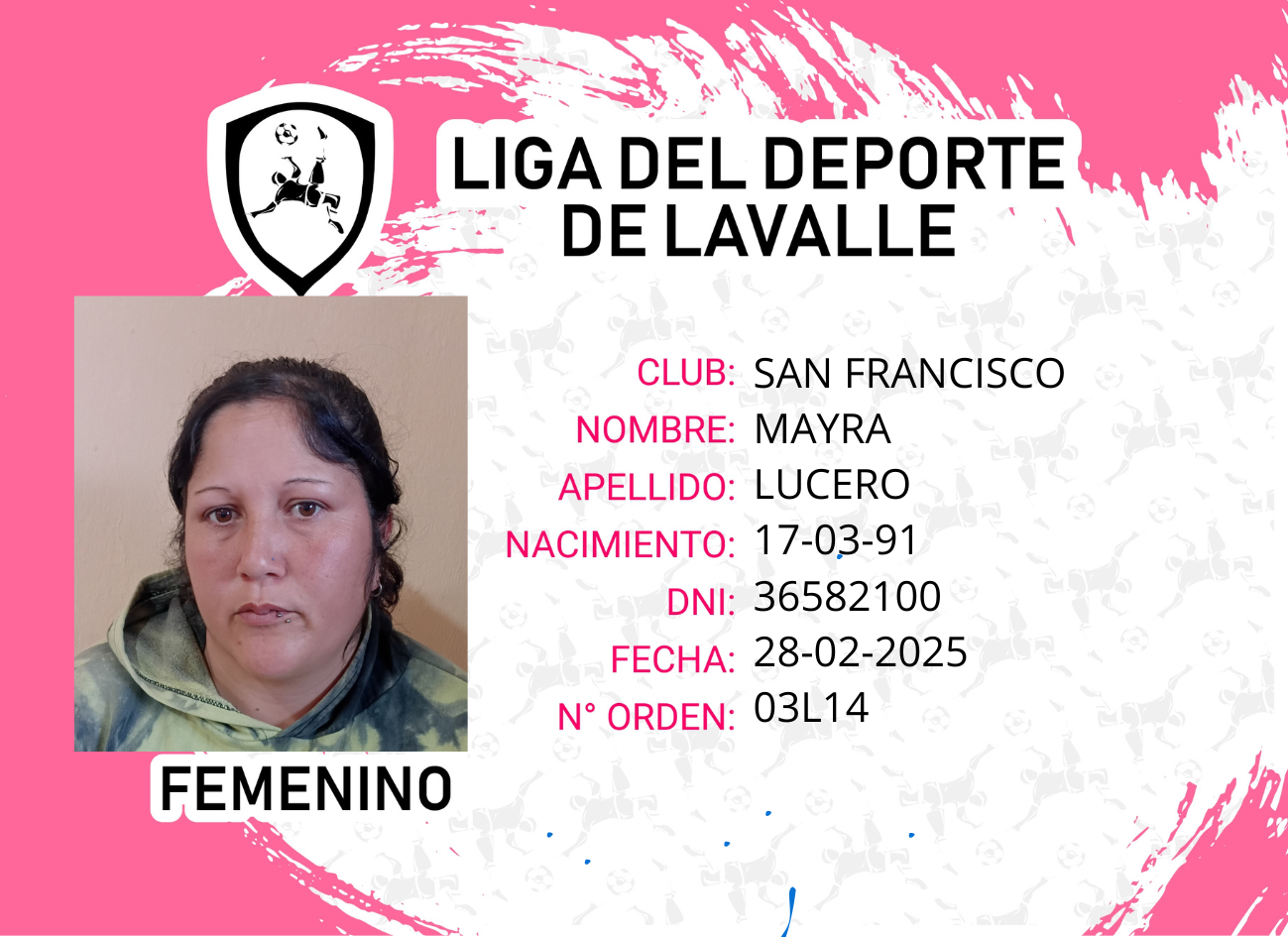 Foto carnet LUCERO MAYRA