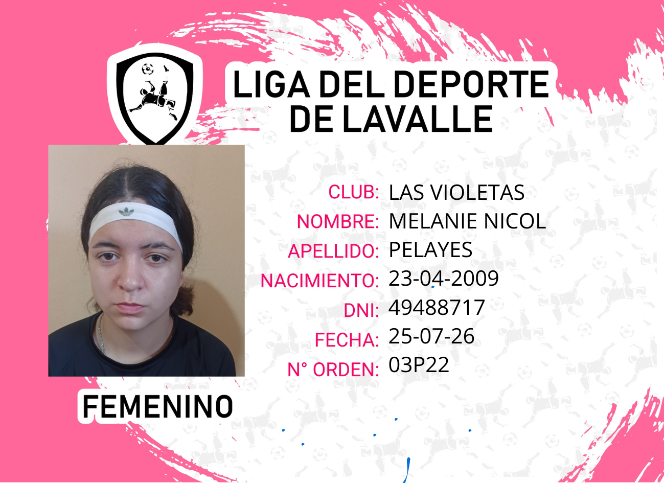 Foto carnet PELAYES MELANIE NICOL