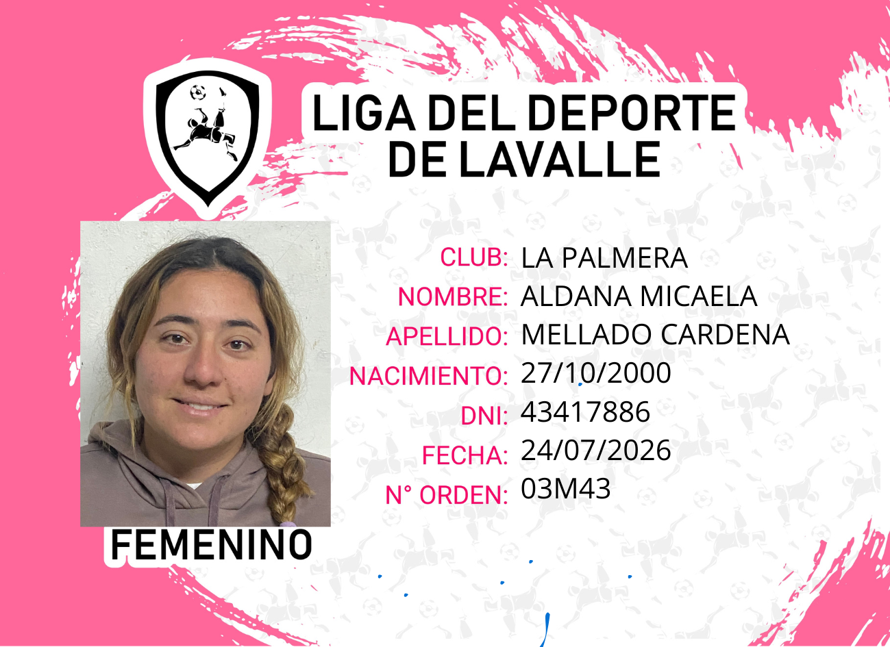 Foto carnet MELLADO CARDENAS ALDANA MICAELA 