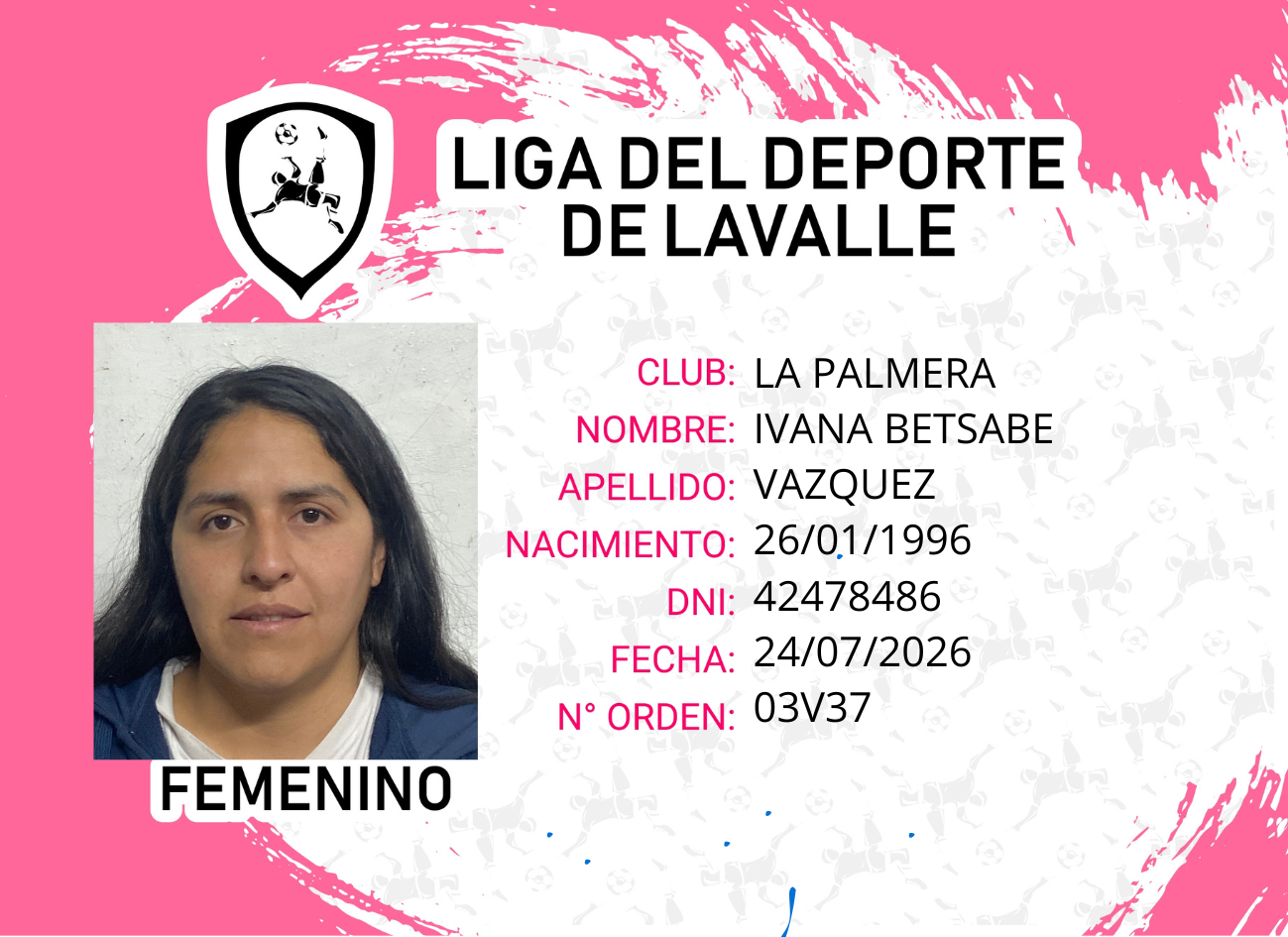 Foto carnet VAZQUEZ IVANA BETSABE 