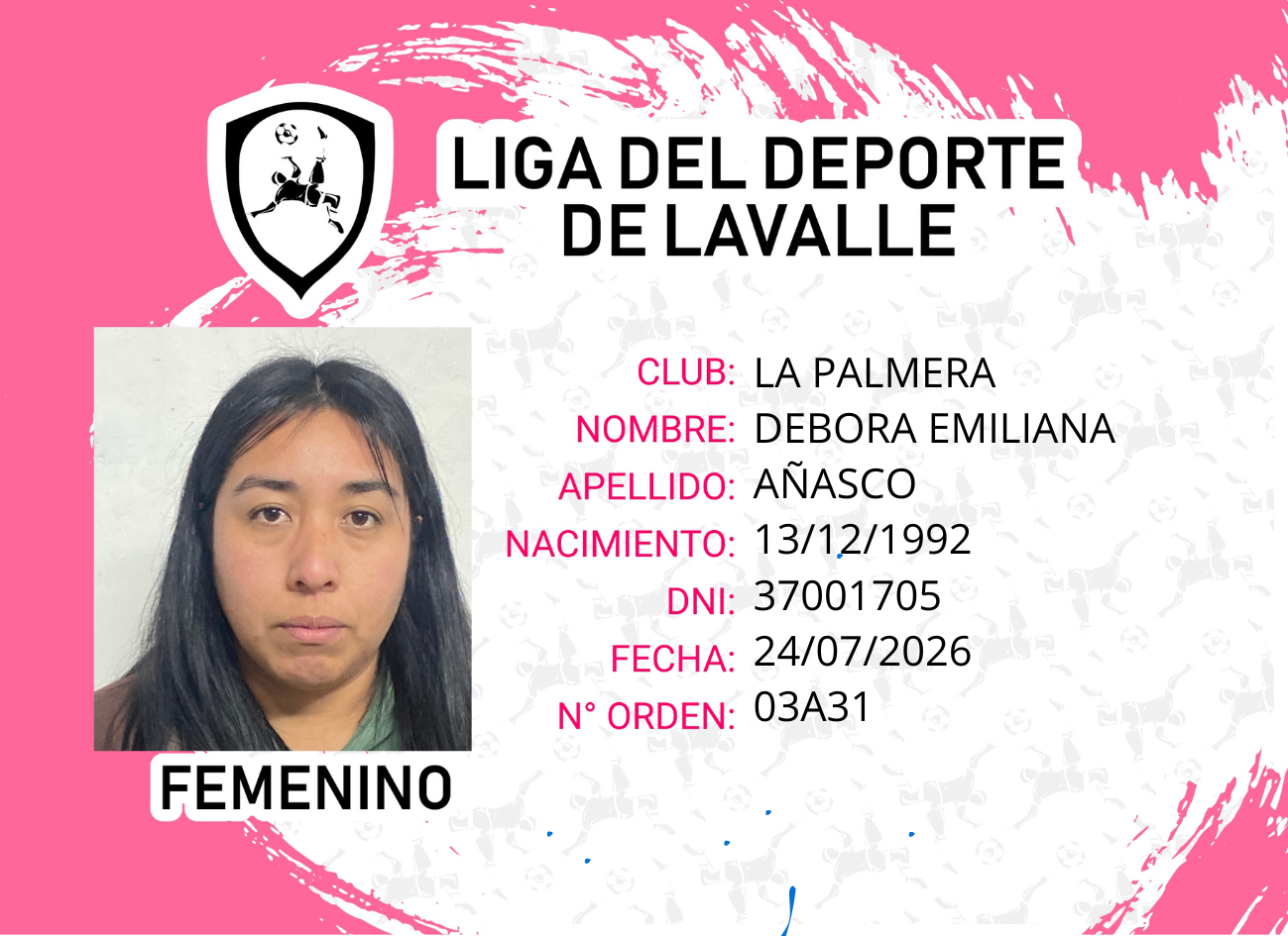 Foto carnet AÑASCO DEBORA EMILIA 