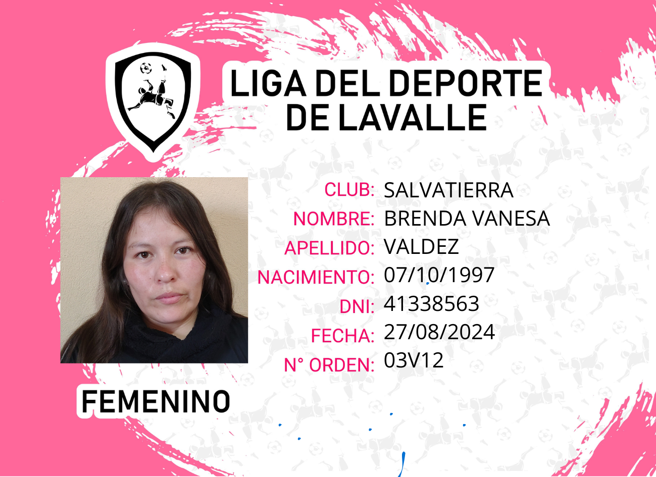 Foto carnet VALDEZ BRENDA VANESA