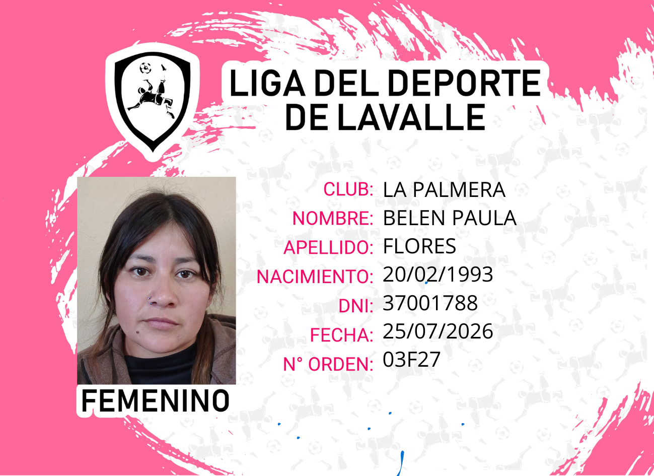 Foto carnet FLORES BELEN PAULA 