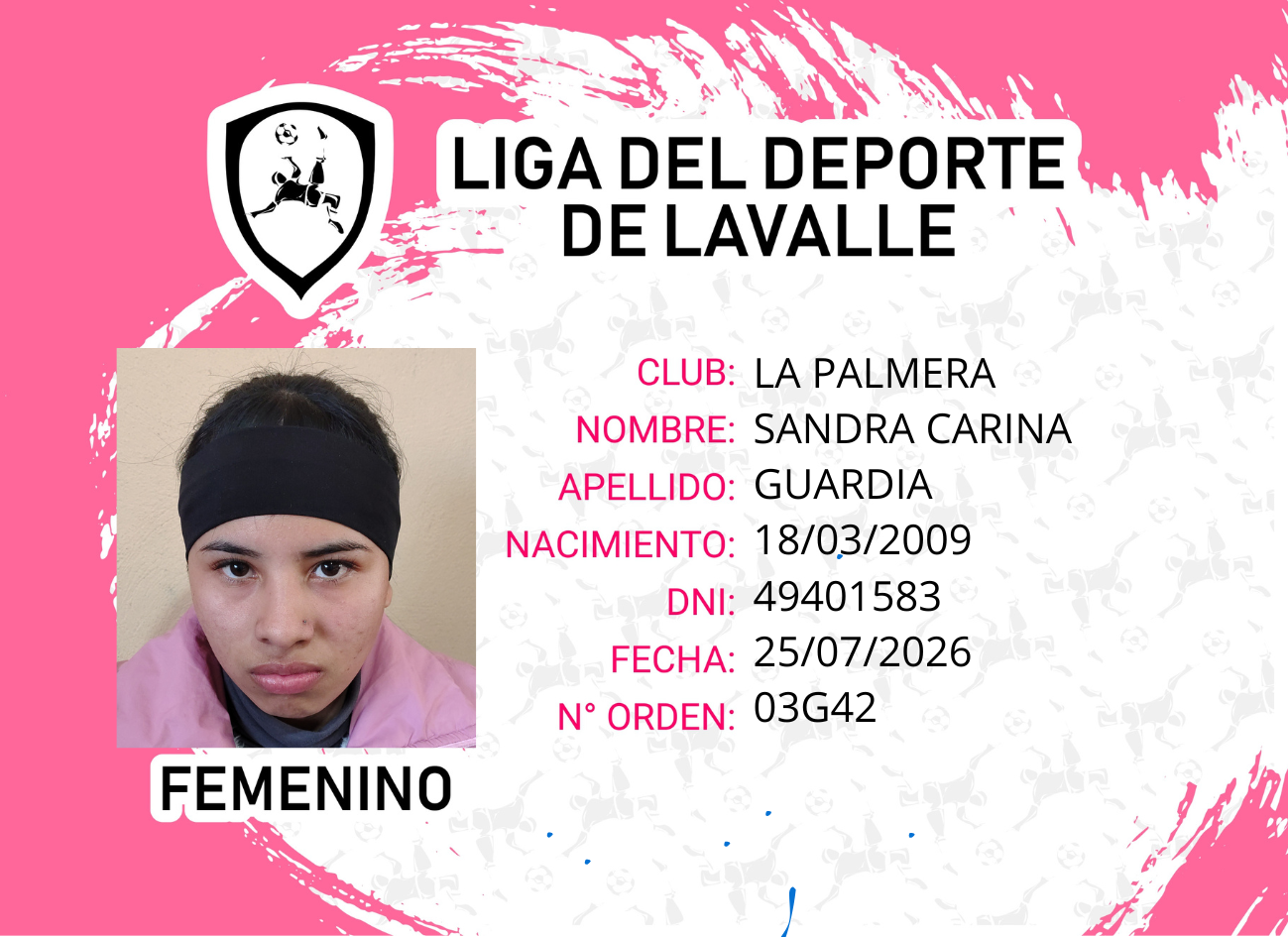 Foto carnet GUARDIA SANDRA CARINA 