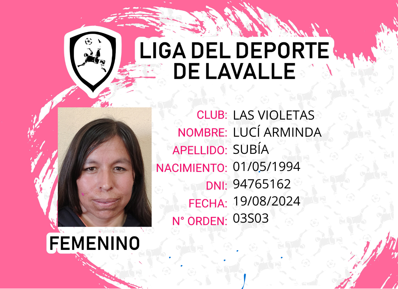 Foto carnet SUBIA LUCI ARMINDA